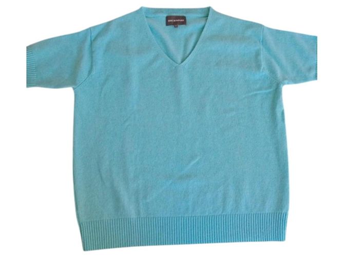 Eric Bompard Kurzarmpullover aus Kaschmir Türkis 