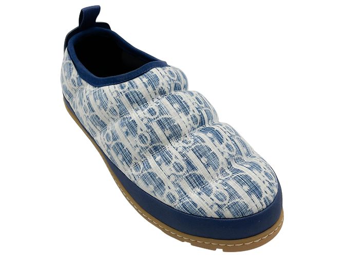 Tamancos com logo acolchoado azul / branco Christian Dior