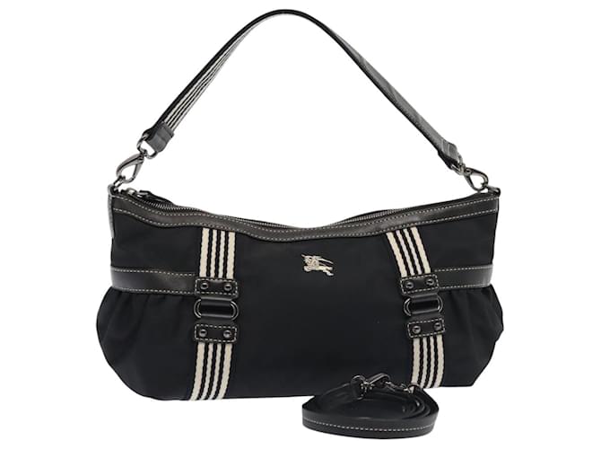 BURBERRY Blue Label Shoulder Bag Nylon 2way Black Auth ti2081 ref 