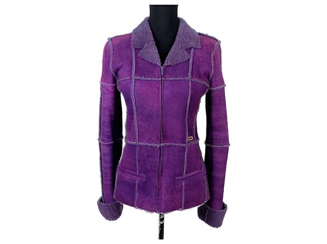 Jaqueta Chanel em camurça e lã roxa Roxo escuro
