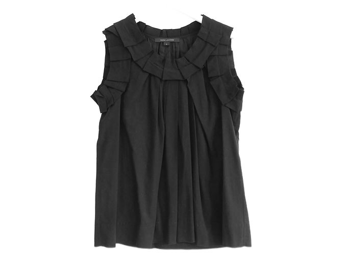 Top senza maniche con volant origami di Marc Jacobs Nero