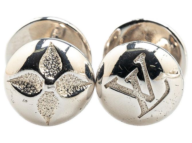 Gemelli in argento Louis Vuitton e astuccio per gemelli Damier Ebene