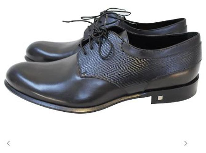 Scarpe eleganti da uomo Richelieu in pelle Epi nera Louis Vuitton Nero