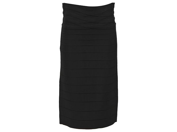 Falda lápiz de vendaje Herve Leger en rayón negro