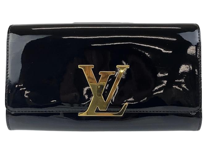 Louis Vuitton Clutch Pochette Louise Vernis Schwarz cheapest Lackleder