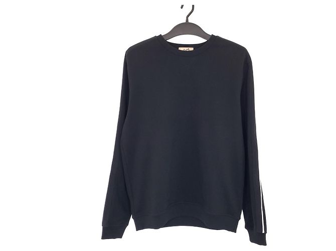 Hermès Sudadera de algodón Hermes Negro Blanco L