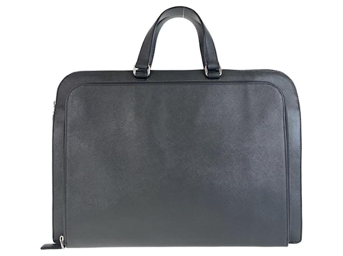 Prada Saffiano Leather Business Briefcase Grey  ref.1736982