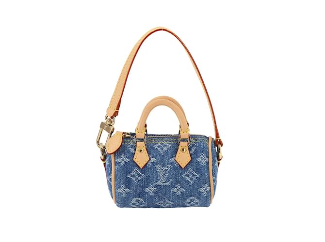 Louis Vuitton Monogram Denim Bag Charm Micro Speedy Keychain