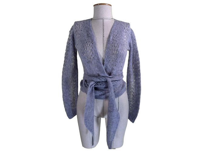 Autre Marque Chiara Bertani Mohair Cardigan Grau