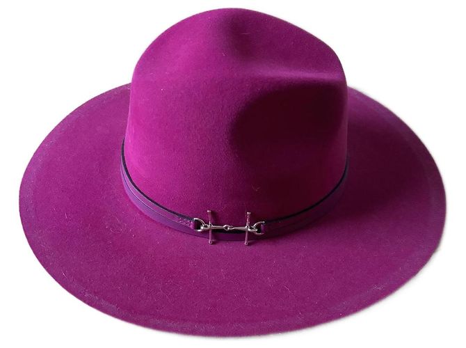 Sombrero Hermès Acrobat de fieltro de conejo morado Púrpura