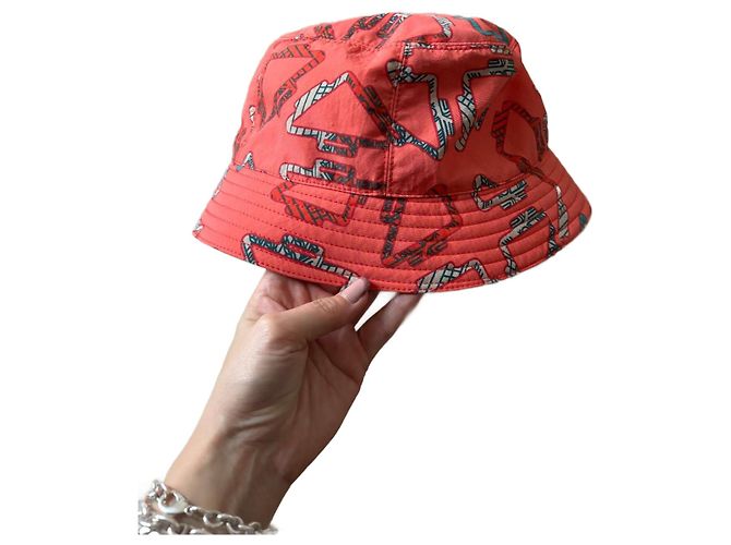 Chapéu Bob Hermès Coral de Algodão T60