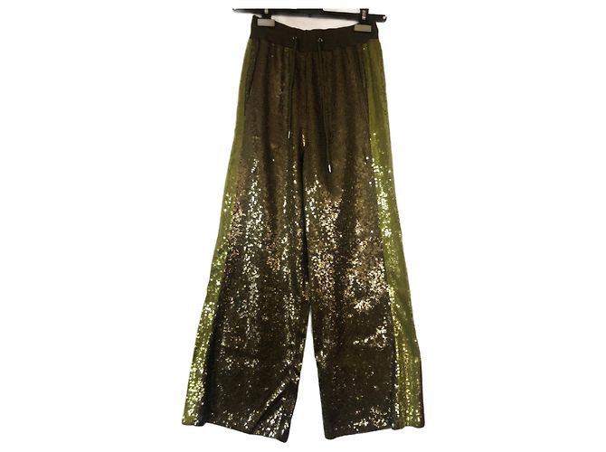 Alberta Ferretti Paillettenhose Khaki