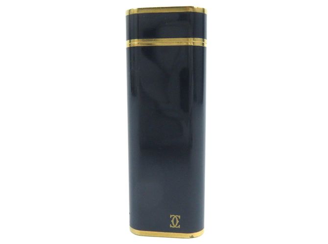 Cartier Lacquer Oval Logo Gaslighter Navy Gold Golden