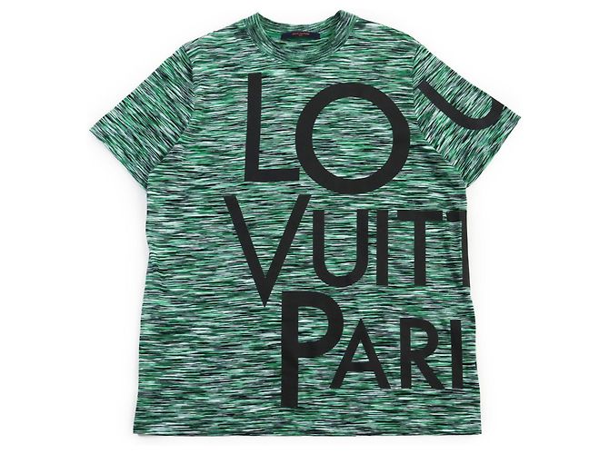 Camiseta de algodão verde com logo Galaxy Louis Vuitton S