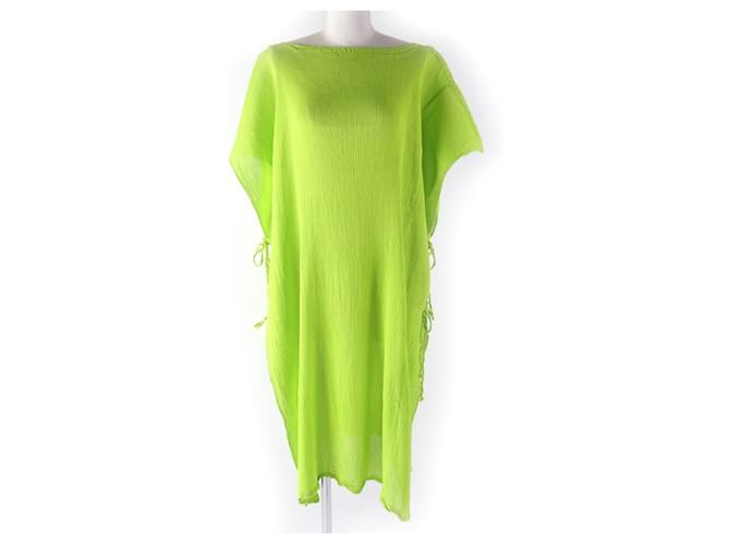 Autre Marque ISSEY MIYAKE Long Gilet Dress Lime Green Polyester  ref.1742267