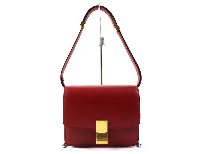 Céline Borsa a spalla in pelle Celine Classic Box Small Rosso