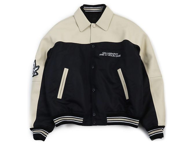 Giacca Blouson in Pelle e Nylon Louis Vuitton Marrone