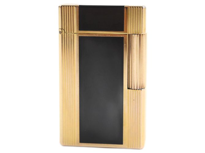 Autre Marque Dupont Lacquer Roller Gas Lighter Black Gold
