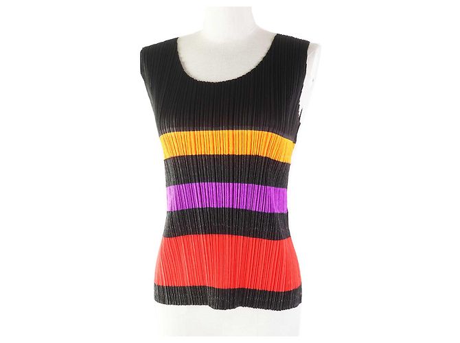 Autre Marque PLEATS PLEASE PP53-JK611 Border Pattern Jacket