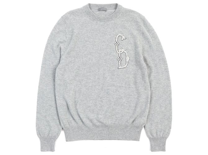 Suéter de cashmere CD entrelaçado Dior cinza S