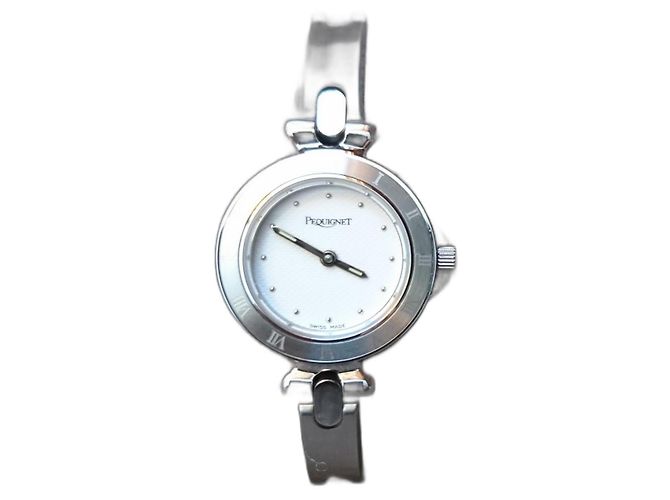 Relógio feminino de quartzo Pequignet, ref. 778 Swiss Made Prata Branco