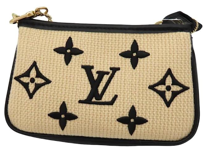 Mini Pochette Accessoire Louis Vuitton Bege Preto Marrom Lona  ref.1745625