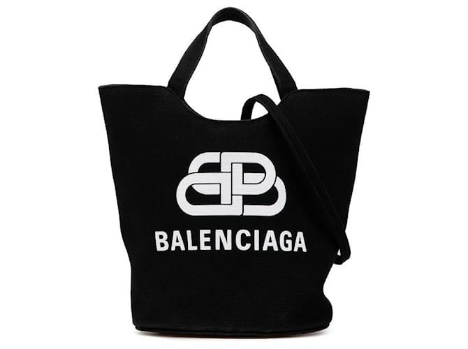 Balenciaga Wave Medium Canvas Handbag Black Cloth  ref.1745718