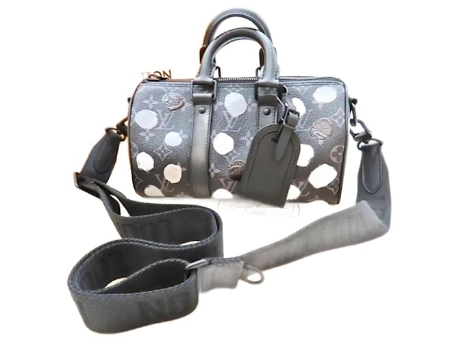 Louis Vuitton Keepall Bandouliere 25 Handbag Black Cloth  ref.1745970