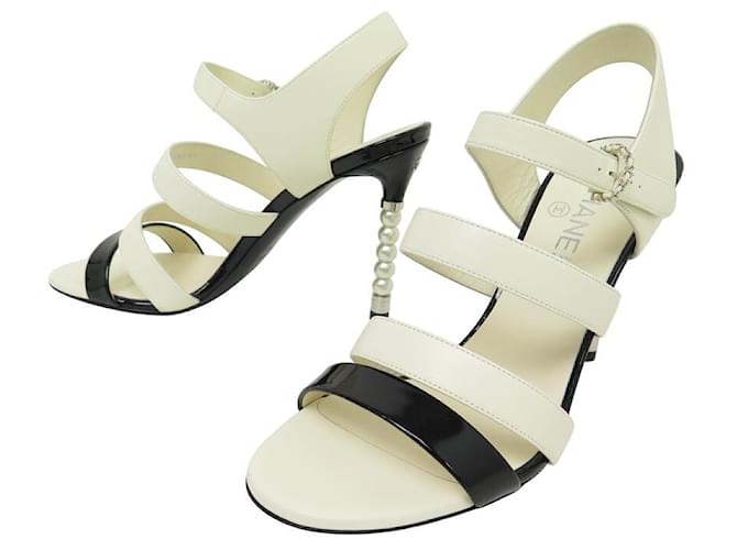 NEW CHANEL SHOES G35537 39.5 HEEL SANDALS PEARLS + BOX NEW CHANEL SHOES G35537 39.5 HEEL SANDALS PEARLS + BOX