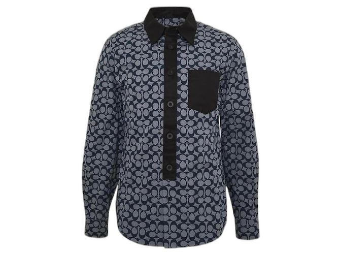 Camisa casual Coach com estampa de logo Nova XL Azul