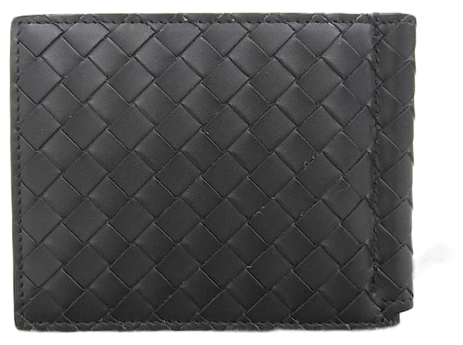 Bottega Veneta Intrecciato Bi-fold Wallet Black Leather  ref.1746878