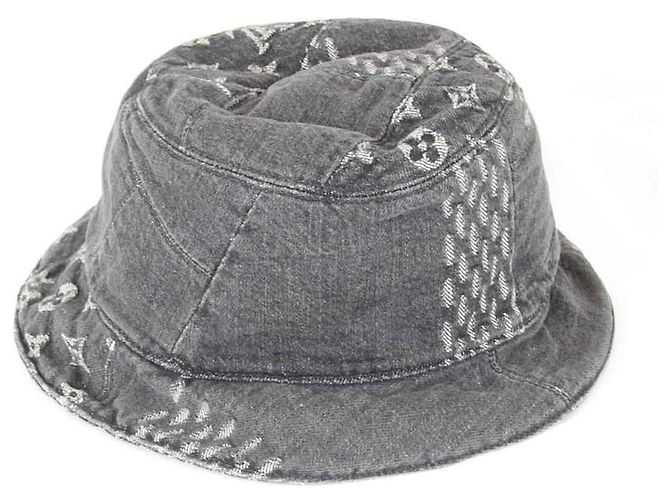 Cappello bucket in cotone grigio Louis Vuitton Marrone