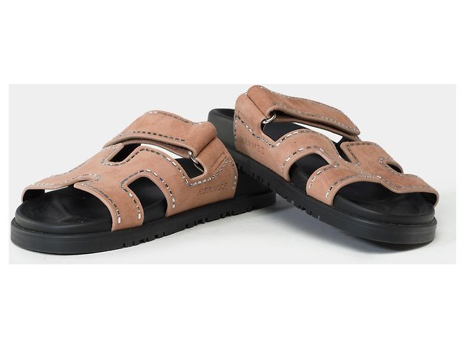 Hermès Scarpa HERMES Chypre in Velluto Marrone - 102218