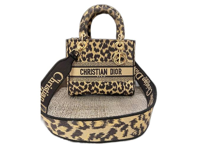 Christian Dior Borsa Lady Dior D-Lite leopard Stampa leopardo