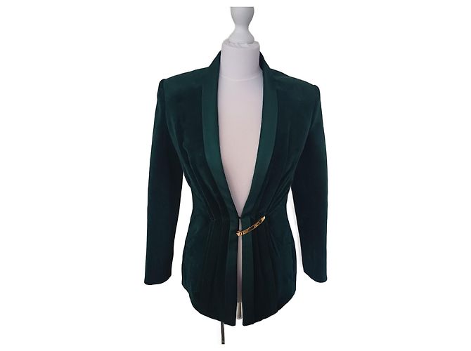 Balmain Blazer Olivgrüner Samt