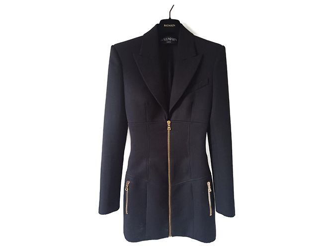 Balmain Midikleid im Tailored-Stil Schwarz