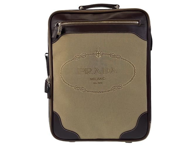 Mala de couro jacquard Prada