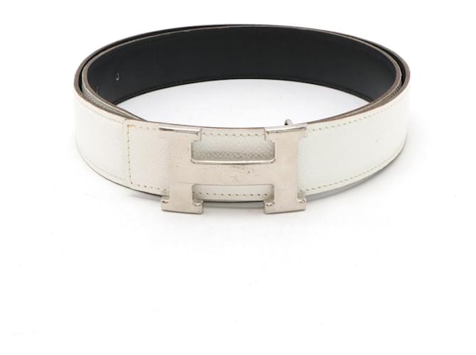 Hermès Hermes Constance H Belt Reversible Leather White  ref.1748105