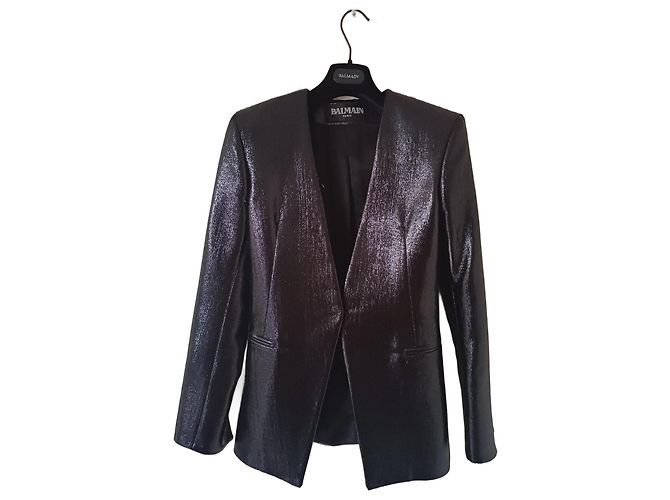 Balmain Black Wool Blazer Jacket