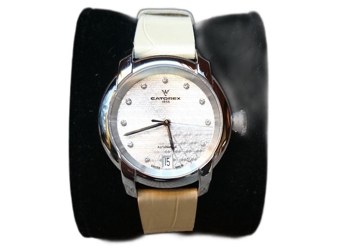 Autre Marque Catorex women's automatic watch ref. 4171-1 Swiss Made, diamond dial Silvery Beige