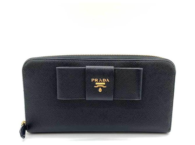 Prada Saffiano Long Wallet Black