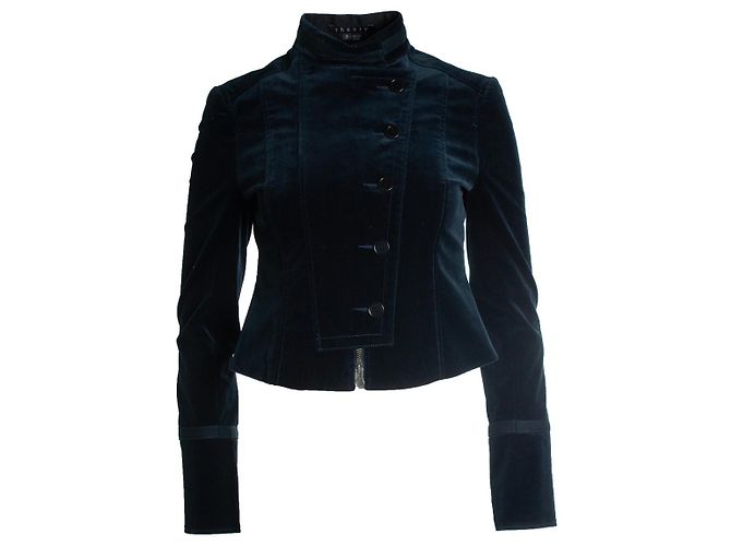 Theory Theorie, Samt-Armeejacke Blau 