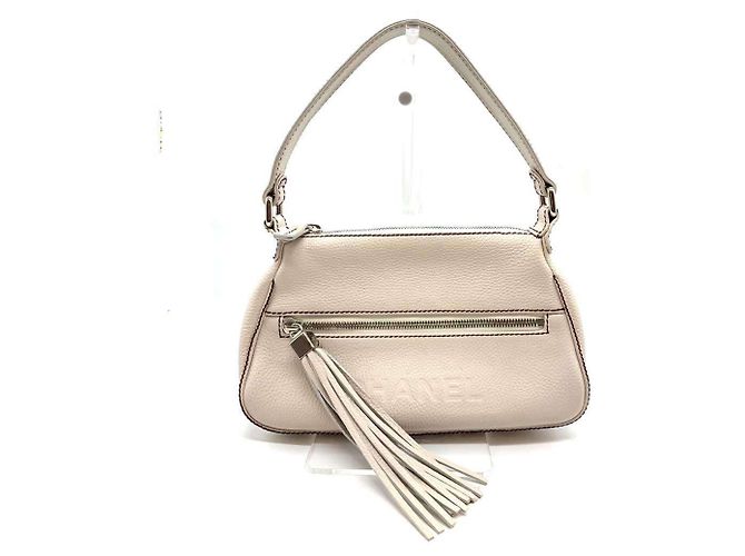 Borsa a spalla in pelle bianca Chanel Bianco