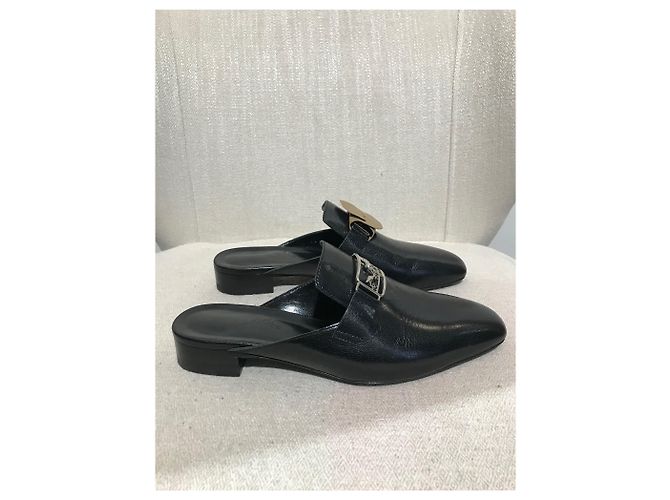 Hermès HERMES Sapatilhas T.EU 38 Couro Preto