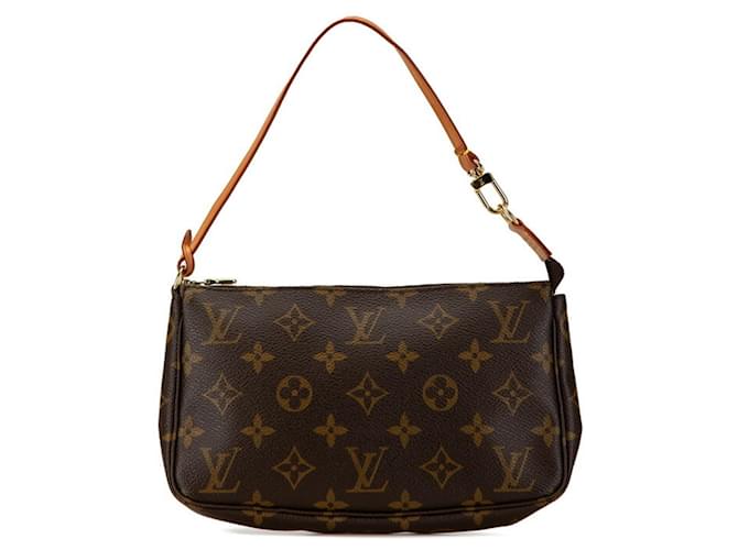 Louis Vuitton Monogram Pochette Accessory Handbag Brown Leather Plastic  ref.1751410