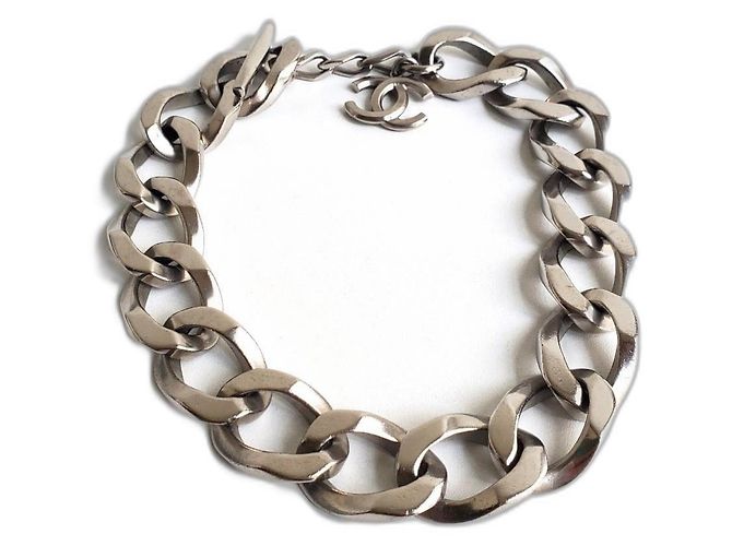 Choker Chanel in metallo argento Silver hardware