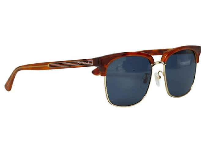 Óculos de sol de plástico Gucci marrom azul  ref.1751764