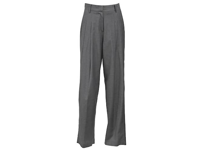 Autre Marque The Frankie Shop Wide Leg Trousers in Grey Wool  ref.1751900