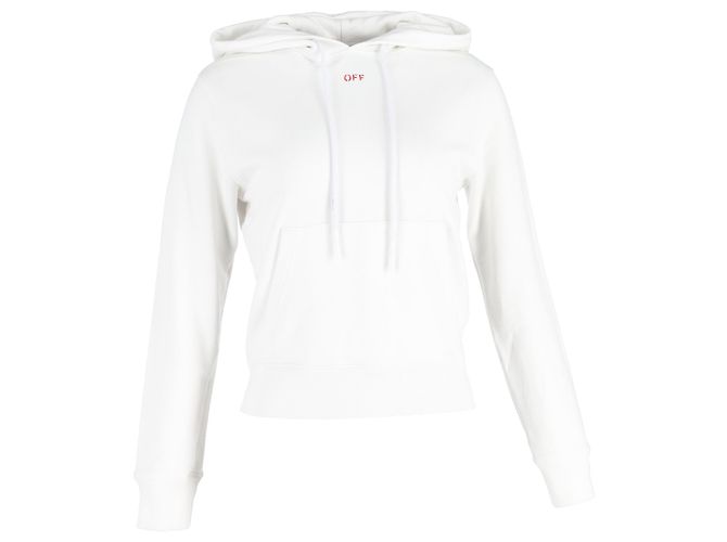 Off White Hoodie Off-White com estampa de seta em algodão branco