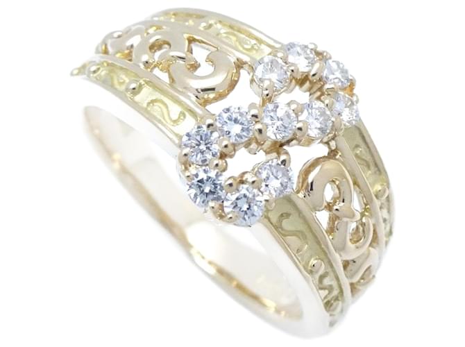 Céline Celine Diamond Ring K18YG Golden Metallic Metal  ref.1751967